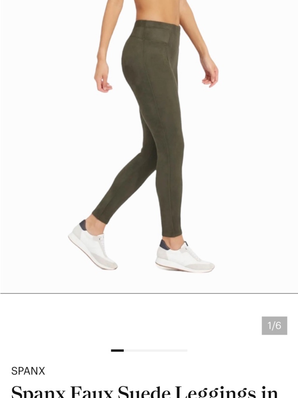 SPANX Olive Faux Suede High-Waist Leggings